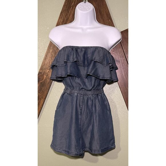 Blue Rain Shorts Romper‎ XS - Picture 1 of 2